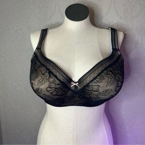 Elegant Black Lace Bra Cacique 42DDD